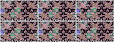 Halk tarzı. Modern çiçek arkaplanı. Rengarenk çiçekleri ve doğal renklerde yaprakları olan harika, pürüzsüz çiçek deseni. Moda baskıları için zarif bir şablon.