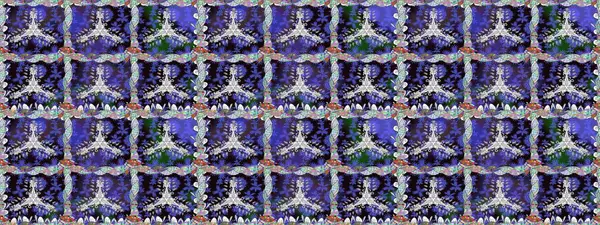 Yaprak ve çiçeklerin suluboya boyası, mor renklerde pürüzsüz desen. Raster illüstrasyonu. Yumuşak, bahar çiçekleri menekşe renklerinde.