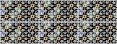 Renkli Yaz Temalı Kusursuz Arkaplan. Gri renkli çiçekler. Sevimli çiçek raster deseni. Düz Çiçek Elementleri Tasarımı.