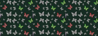 Duvar kağıtları, giysiler, erkekler ve kızlar için soyut çizim kalıbı. Karala, karala, karala. Raster. Kelebek deseni.