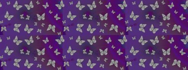 Kelebek desenli güzel çizim tasarımı. Mor renkli resimler.