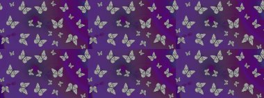 Kelebek desenli güzel çizim tasarımı. Mor renkli resimler.