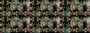 Çiçekli karalama şeklinde Raster çiçek deseni. Nazik, yaz çiçekleri siyah renklerde. Raster illüstrasyonu.