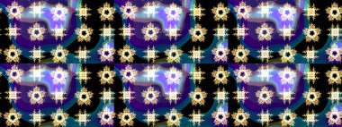 Mavi renklerde. Raster illüstrasyonu. Raster illüstrasyonundaki çiçek desenli çizim. Güzel kumaş deseni.