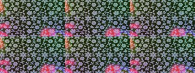 Sevimli küçük çiçek desenle. Raster resim. Çiçek desenli çiçek ve yaprakları ile.