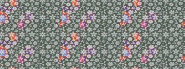 Nazik romantik baskı. Raster güzel bir çiçek deseni çizmiş. Bahar mevsimi. Tatil havası..