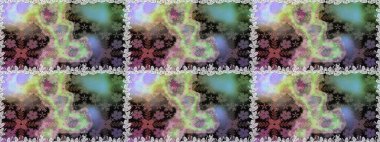 Şirin çiçekli kusursuz desen ve nötr renklerde yapraklar, suluboya çiçekli desen, duvar kağıdı, kart veya kumaş için fayanslı. Raster illüstrasyonu.