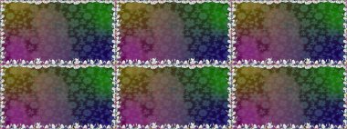 Raster deseni. Bahar çiçekleriyle desen dalla, kahverengi renklerle çiçek siluetiyle.