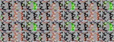 Raster illüstrasyonunda kusursuz çiçek deseni. Süslü kumaş deseni. Düz Çiçek Elementleri Tasarımı. Renkli Bahar Teması Kusursuz Arkaplan.