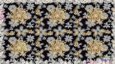 Gri renklerde, altın elementli, pürüzsüz bir desen. Şam tasarım için kusursuz desen.