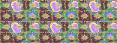 Süslü dekorasyon. Damask altın soyut çiçek deseni kahverengi renklerde. Raster illüstrasyonu.