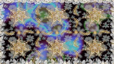 Noel altın kar tanesi kusursuz desen. Kış kar dokusu duvar kağıdı. Gri renkli altın kar taneleri. Sembol tatili, yeni yıl kutlaması, altın desenler..