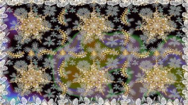 Klasik raster sarısı, kusursuz desen. Klasik klasik klasik arka plan. Gri renklerde, altın elementlerle kusursuz desen. Geleneksel oryantasyon süsü.