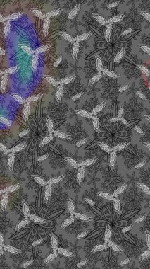 Gri renkli çiçekler. Sevimli çiçek raster deseni. Sketch Colour Spring Theme eskiz kalıbı. Düz Çiçek Elementleri Tasarımı.