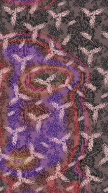 Raster illüstrasyonu. Düz Çiçek Elementleri Tasarımı. Karalama çiçeği. Renkli Bahar Teması eskiz kalıbı. Güzel kumaş deseni. Zentangle soyut çiçekleri.