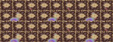 Çizim altın desenli bukleler. Raster illüstrasyonu. Raster altın desen. Doğu tarzı arabesk. Altın elementli kahverengi renkler.