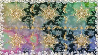 Barok tarzında duvar kağıdı tasarımı için kusursuz damaske deseni arkaplanı. Süslü raster dekorasyonu. Altın elementlerle gri renklerde altın desen.