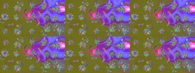 Düz Çiçek Elementleri Tasarımı. Kahverengi renkli çiçekler. Çiçekli çizim şekli. Renkli Bahar Teması çizim şablonu.