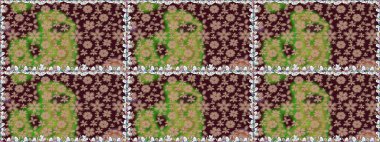 Kahverengi renklerde çiçek desenleri yok, el yapımı papatyalar, papatyalar. Tekrar eden çiçek arkaplanı, zarif kahverengi çiçek duvar kağıdı..