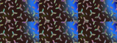 Raster Noel soyut renkli arka plan ve tatlı kar tanesi. Kar taneli, kahverengi, mavi ve yeşil renkler. Raster illüstrasyonu.