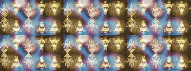 Grafiksel element dekorasyonu. Raster illüstrasyonu. Düz dizayn. Sembol kışı, donmuş, Noel, yeni yıl tatili. Kar Tanesi Mozaik ikonu. Altın rengi siluet kar taneciği tabelası.