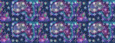 Mavi renkte kar tanesi süsü. Kar tanesi süsü Raster illüstrasyonu. Güzel süs eşyası. Kar taneleri izole edildi.