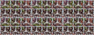 Renkli Yaz Temalı Kusursuz Arkaplan. Düz Çiçek Elementleri Tasarımı. Gri renkli çiçekler. Çiçekli pürüzsüz retro desen.