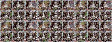 Varicolobrown raster kusursuz illüstrasyon. Birçok kahverengi ve soyut çiçekli tropikal desenler. Küçük çiçekte sevimli çiçek deseni var..