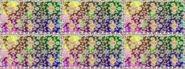 Kına dövmeli süs çiçekleri, altın çıkartmalar, mehndi ve yoga tasarımı, kartlar ve parmak izleri. Tarafsız renklerde desen. Raster altın mehndi kusursuz desen.