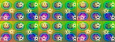 Renkli kar tanesi Raster çizimi. Simgeler, etiketler. Kar tanesi ikonu, izole edilmiş. Renkli arka planda kar taneleri. Düz dizayn. Raster illüstrasyonu.