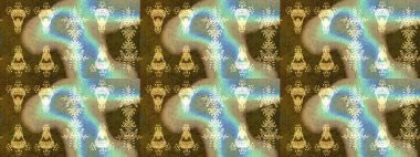 Raster. Kahverengi, nötr ve mavi renkte güzel çiçekli eskiz deseni, suluboya çiçek deseni, duvar kağıdı, kart veya kumaş için fayanslı.