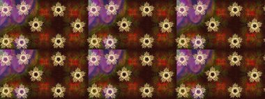 Basit bir kar tanesi. Kışın sembolü, mutlu noeller, mutlu yeni yıl kutlaması Raster illüstrasyonu. Soyut duvar kâğıdı, ambalaj dekorasyonu. Kahverengi, mor ve yeşil renkler üzerine resim.