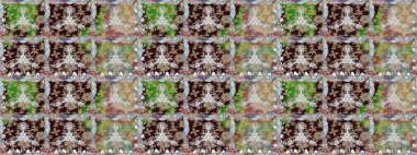 Raster illüstrasyonu. Düz Çiçek Elementleri Tasarımı. Kusursuz desenli, modaya uygun kumaş deseni. Renkli Bahar Temalı Kusursuz Arkaplan. Şirin çiçek elementleri..