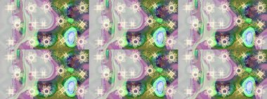 Raster illüstrasyonu. Renkli arka planda izole tatlı kar taneleri. Soyut mandala ya da tuhaf kar tanesi çizgisi sanat tasarımı.