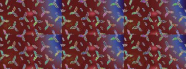 Yeni yıl tabelası. Kar tanesi kışı kırmızı, kahverengi ve mor renklerde izole edilir. Noel tasarımı için. Raster illüstrasyonu. Kırmızı, kahverengi ve mor ikon silueti. Kutlamanın sembolü.