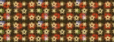 Kahverengi renkli çiçekler. Çiçek süslemeli çizim deseni. Raster illüstrasyonu.