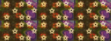 Soyut kış kahverengisi, yeşil ve mor süs. Renkli arka planda izole tatlı kar taneleri. Yuvarlak raster kar tanesi. Raster illüstrasyonu. Güzel kar tanesi..