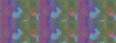 Raster illüstrasyonu. Küçük çiçekli yay deseni çiz. Suluboya tarzında yeşil renkler üzerine.