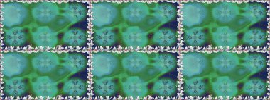 Çiçek arkaplan. Raster deseni. Çiçek kolajı. Çiçek kompozisyonu. Küçük çiçekte güzel bir desen var. Doğa. - Yeşil çiçekler.