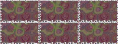 Kahverengi çiçekli kusursuz desen, suluboya çiçek deseni, sevimli çiçek, duvar kağıdı, kart veya kumaş için fayanslı. Raster - stok.