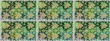 Geleneksel klasik altın desen. Altın elementlerle yeşil renklerde altın desen. Barok tarzında kusursuz bir doğulu süsü. Raster doğulu süsü.