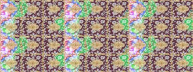 Damask çizimi tekrarlanıyor. Kahverengi renklerde altın element. Barok tarzında altın çiçekli süs. Antika altın tekrarlanabilir duvar kağıdı.