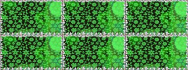 Suluboya kusursuz desen. Çiçek izi. Suluboya tarzında yeşil renkte çiçekler.