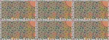 Kusursuz desen. Kağıt, kumaş, ambalaj kağıdı ve duvar kâğıdı tasarımı için hoş bir arkaplan. El çizimi kelebekli moda raster yaz deseni. Raster illüstrasyonu.