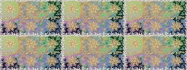 Tarafsız renklerde altın element. Barok tarzında altın çiçekli süs. Doku arka planında altın duvar kâğıdı. Damask kusursuz yinelenen arkaplan.