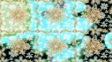 Kusursuz altın desen. Tarafsız renklerde, altın elementlerle kusursuz desen. Raster doğulu süsü.