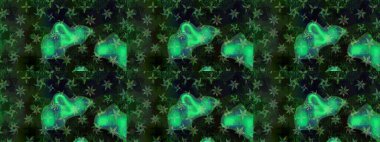 Sanat terapisi tarzı zen çizim için gri ve yeşil mandala şeklinde kar taneleri. El çizimi, dövme stili, kumaş tasarımı ve Raster illüstrasyonunda kartlar..