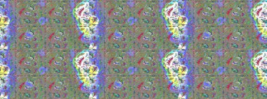 Renkli çiçekler. Şatafatlı bahar bahçesi dokusu. Raster illüstrasyonu. Renkli çiçek çizimi. Çiçek deseni.