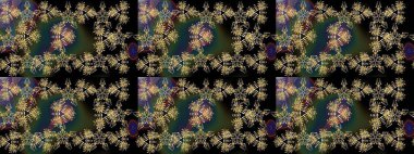 Raster illüstrasyonu. Noel ve yeni yıl moda baskıları için tatil tasarımı. Siyah ve gri renkler. Kar tanelerinin soyut arkaplanlı Noel deseni.