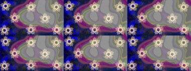 Renkli arka planda izole tatlı kar taneleri. Gri, nötr ve mor renkler ve kar taneleri. Raster illüstrasyonu.